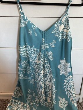 Blue Paisley Slip Tank Top